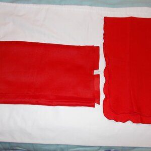 Two vintage ladies red scarves, one made in Italy